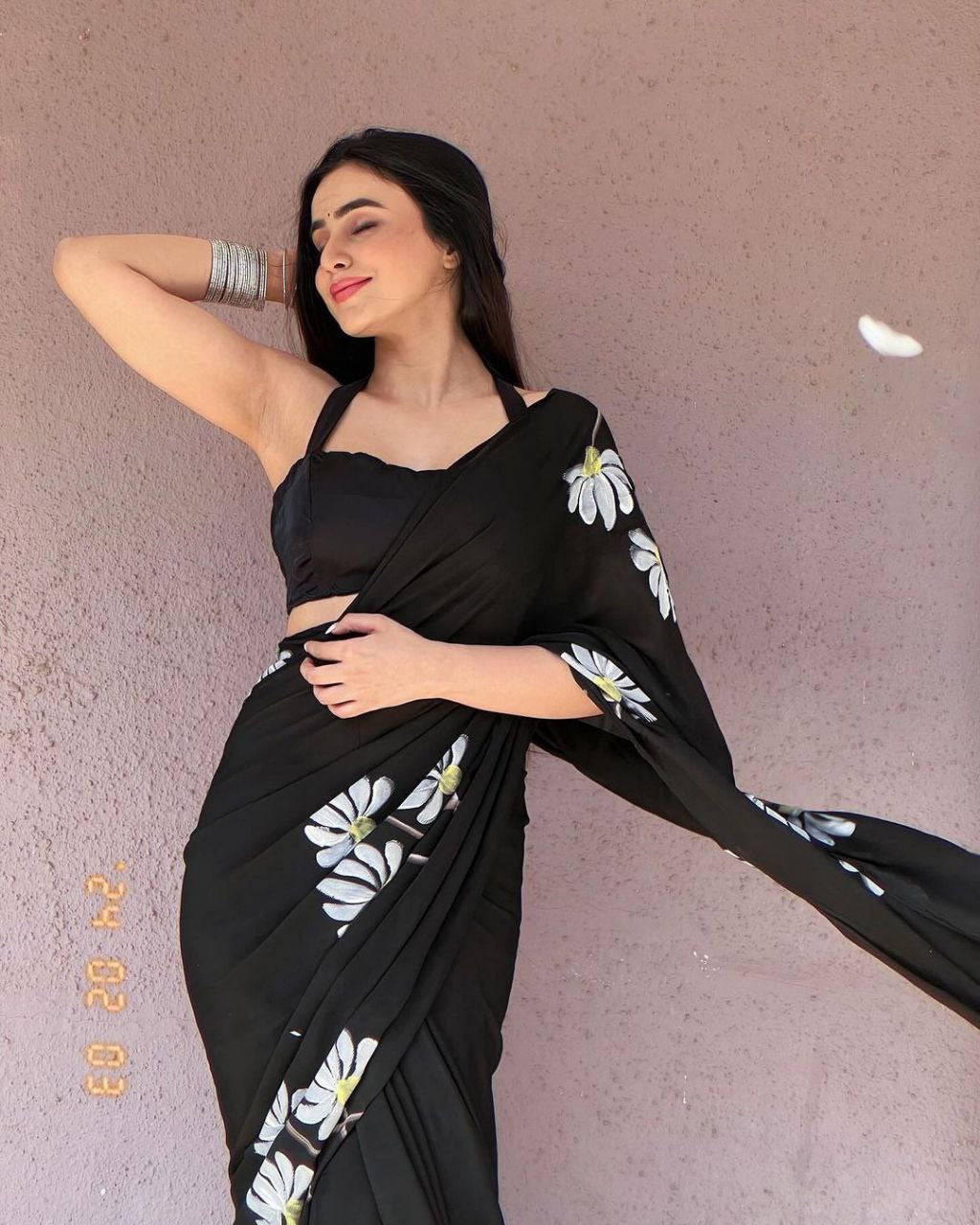 Black Saree 1088