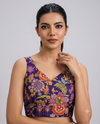 Festive Sleeveless Position Print Work Blouse