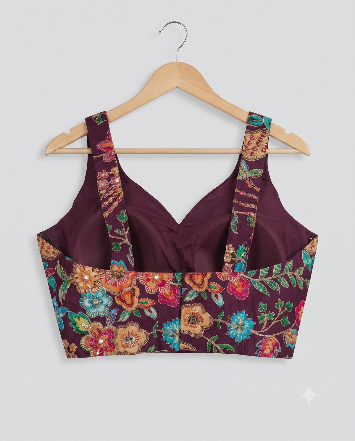 Ethnic Sleeveless Position Print Embroidery Blouse