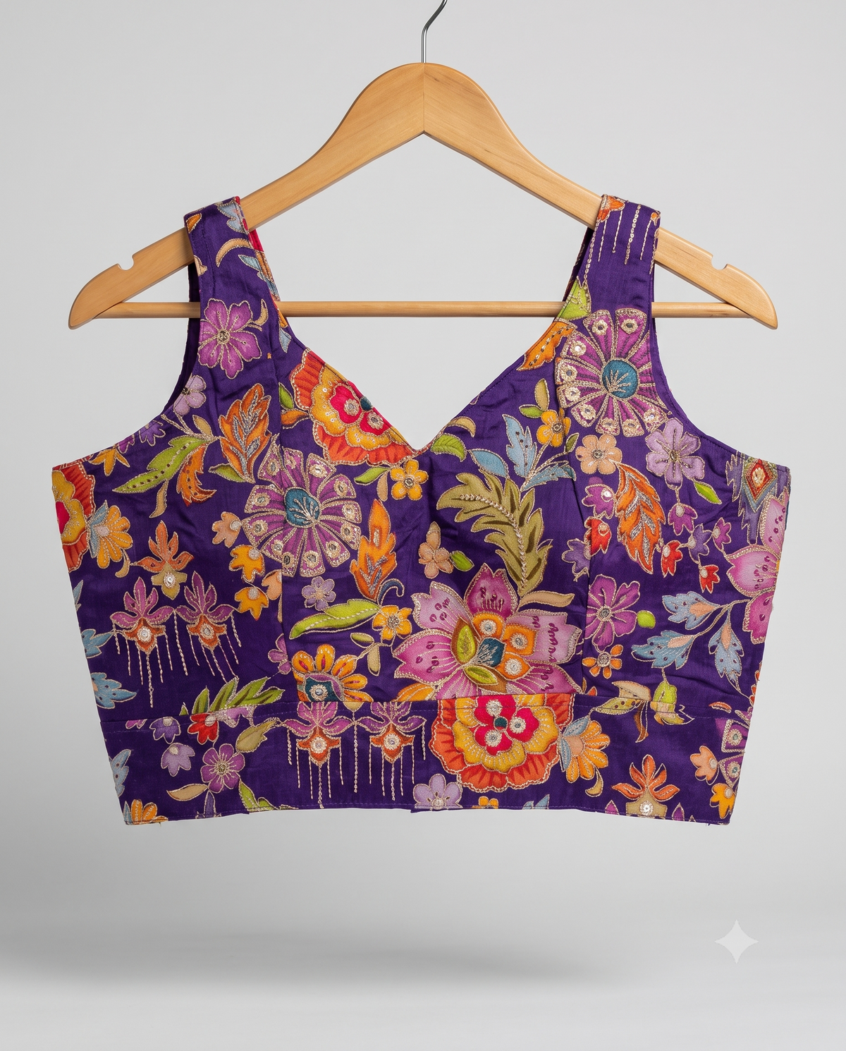 Festive Sleeveless Position Print Work Blouse