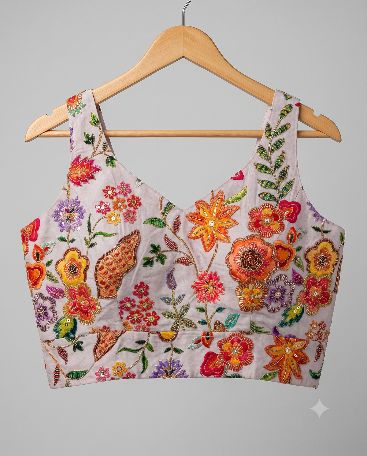 Royal Position Print Sleeveless Designer Blouse