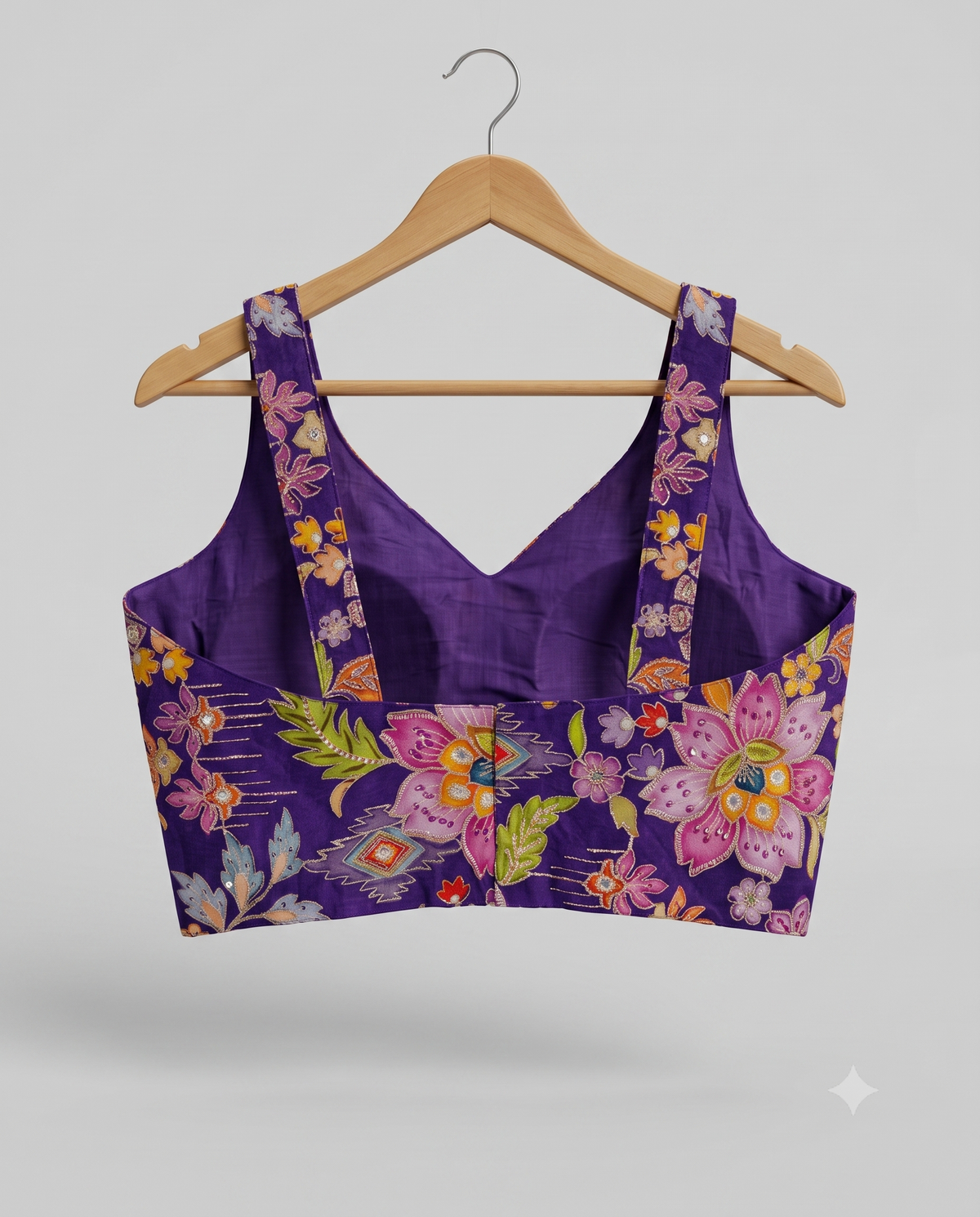 Festive Sleeveless Position Print Work Blouse