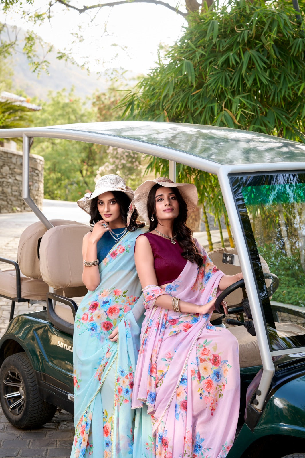 Weightless charm, pearled grace Saree