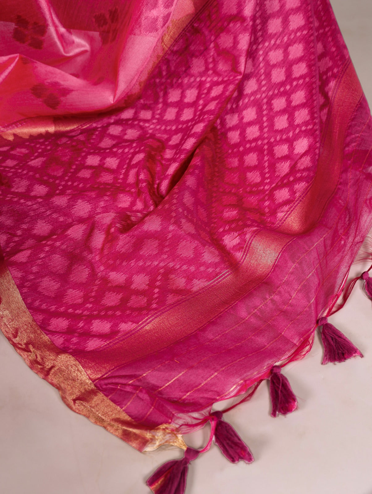 Jacquard Silk Patola Print With Zari Weaving Work Saree