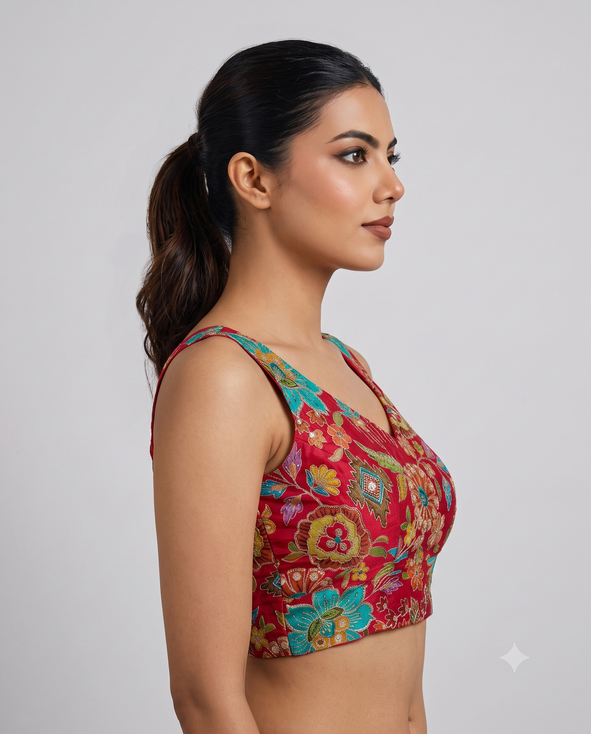 Stylish Sleeveless Designer Embroidery Blouse