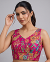 Fancy Position Print Sleeveless Ready to Wear Blouse