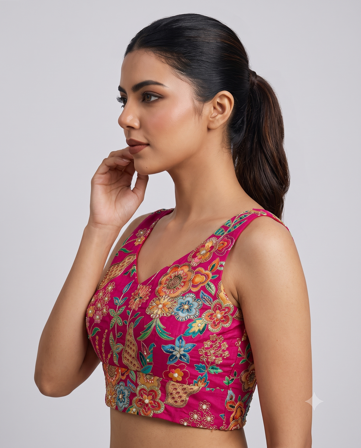 Fancy Position Print Sleeveless Ready to Wear Blouse