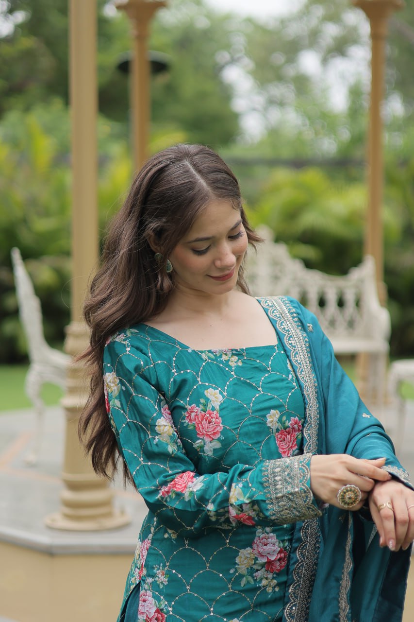 PREMIUM DESIGNER READYMADE KURTI-PLAZOO-DUPATTA COLLECTIONS