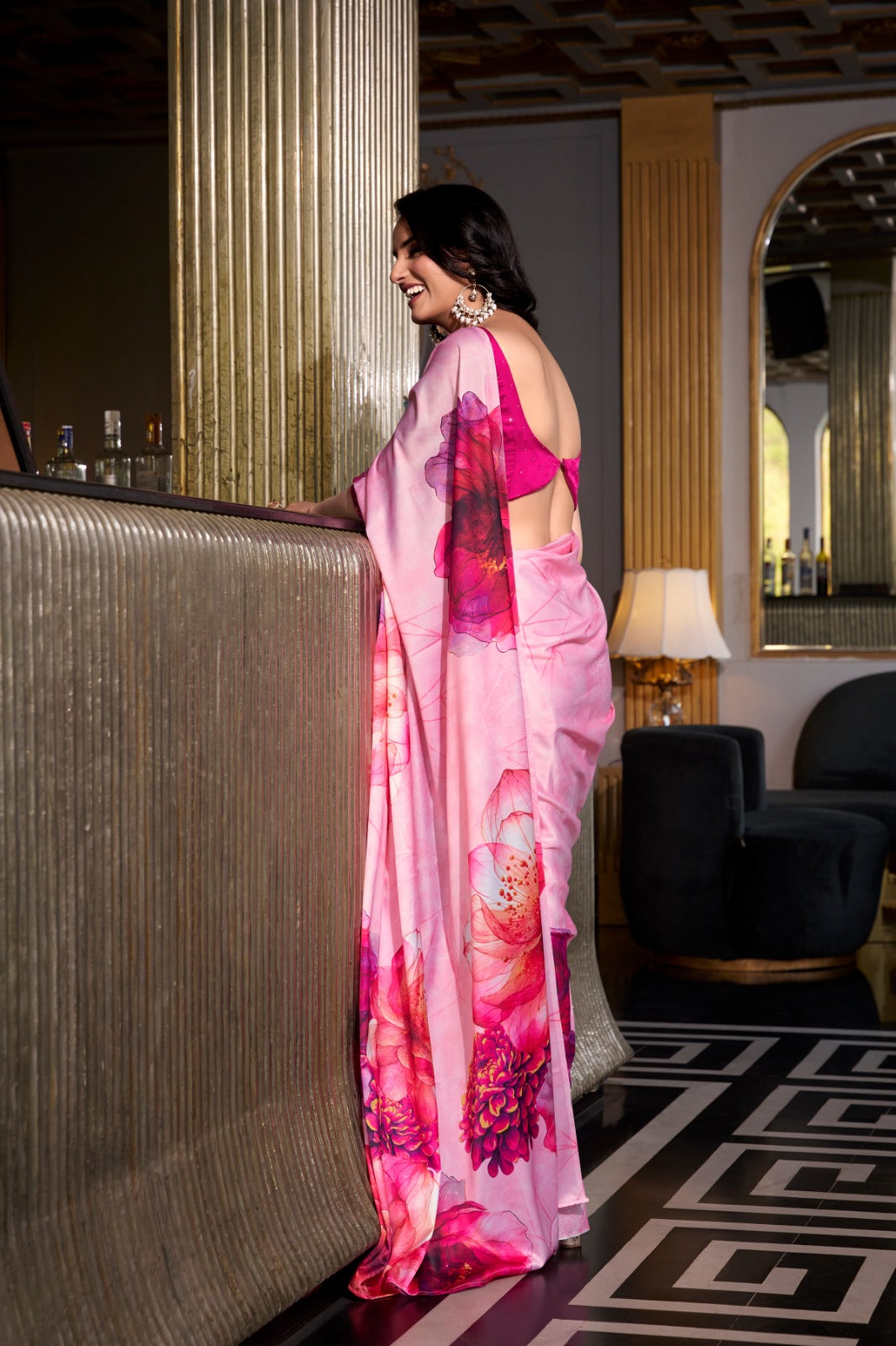 Satin Silk Printed Saree