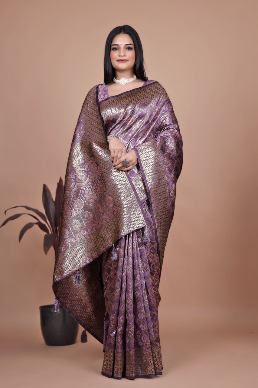Royal Purple Banarasi Silk Saree