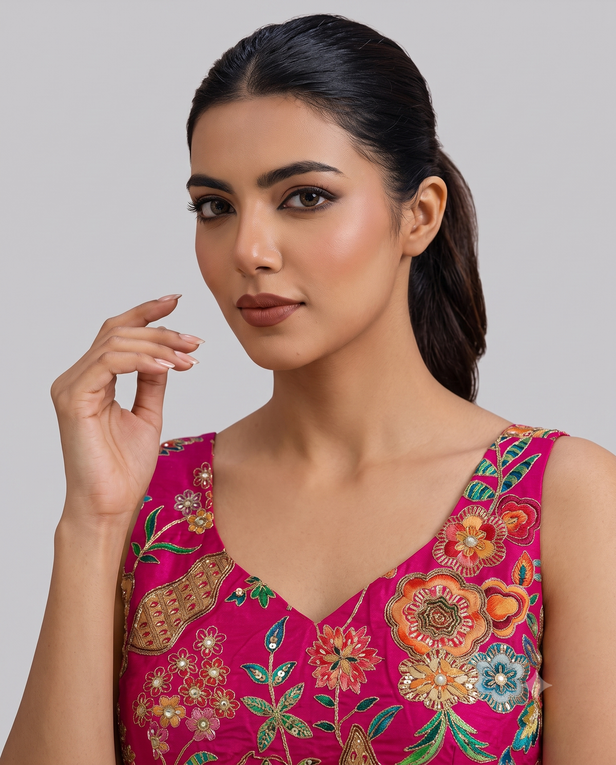 Fancy Position Print Sleeveless Ready to Wear Blouse