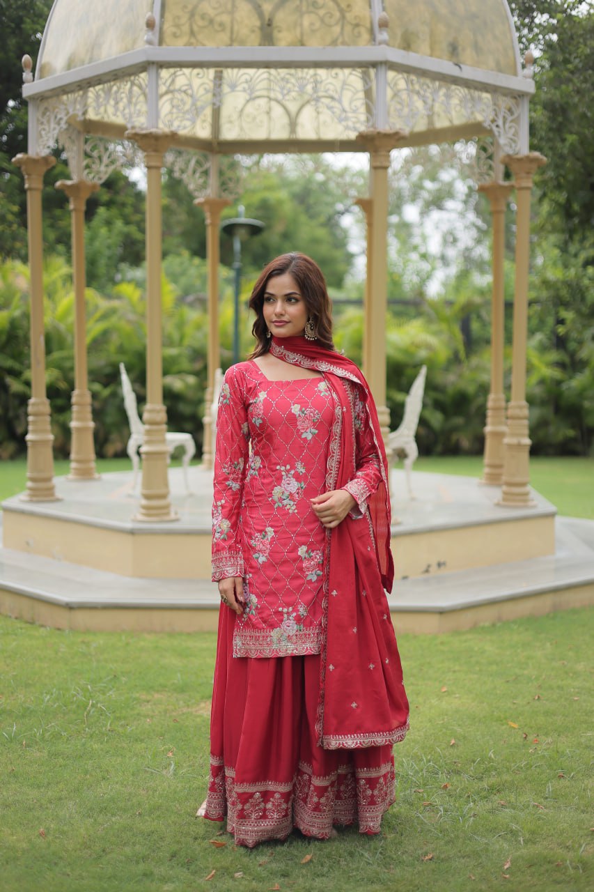 PREMIUM DESIGNER READYMADE KURTI-PLAZOO-DUPATTA COLLECTIONS