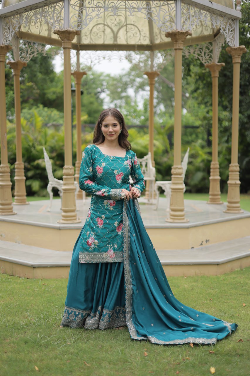 PREMIUM DESIGNER READYMADE KURTI-PLAZOO-DUPATTA COLLECTIONS