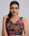 Elegant Sleeveless Embroidery Work Designer Blouse