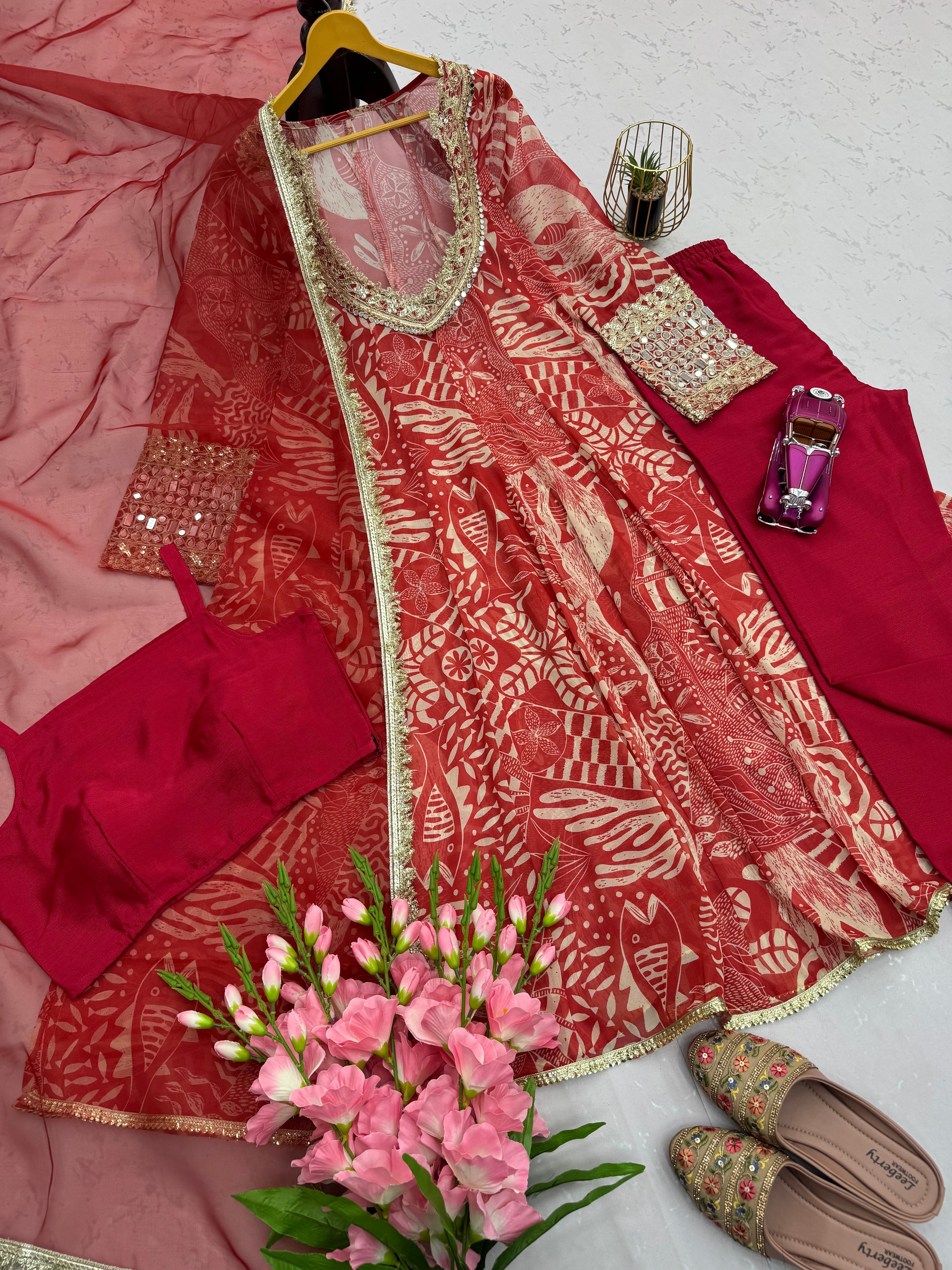 NEW Launching Designer Party Wear Look 4 Pis Collection
