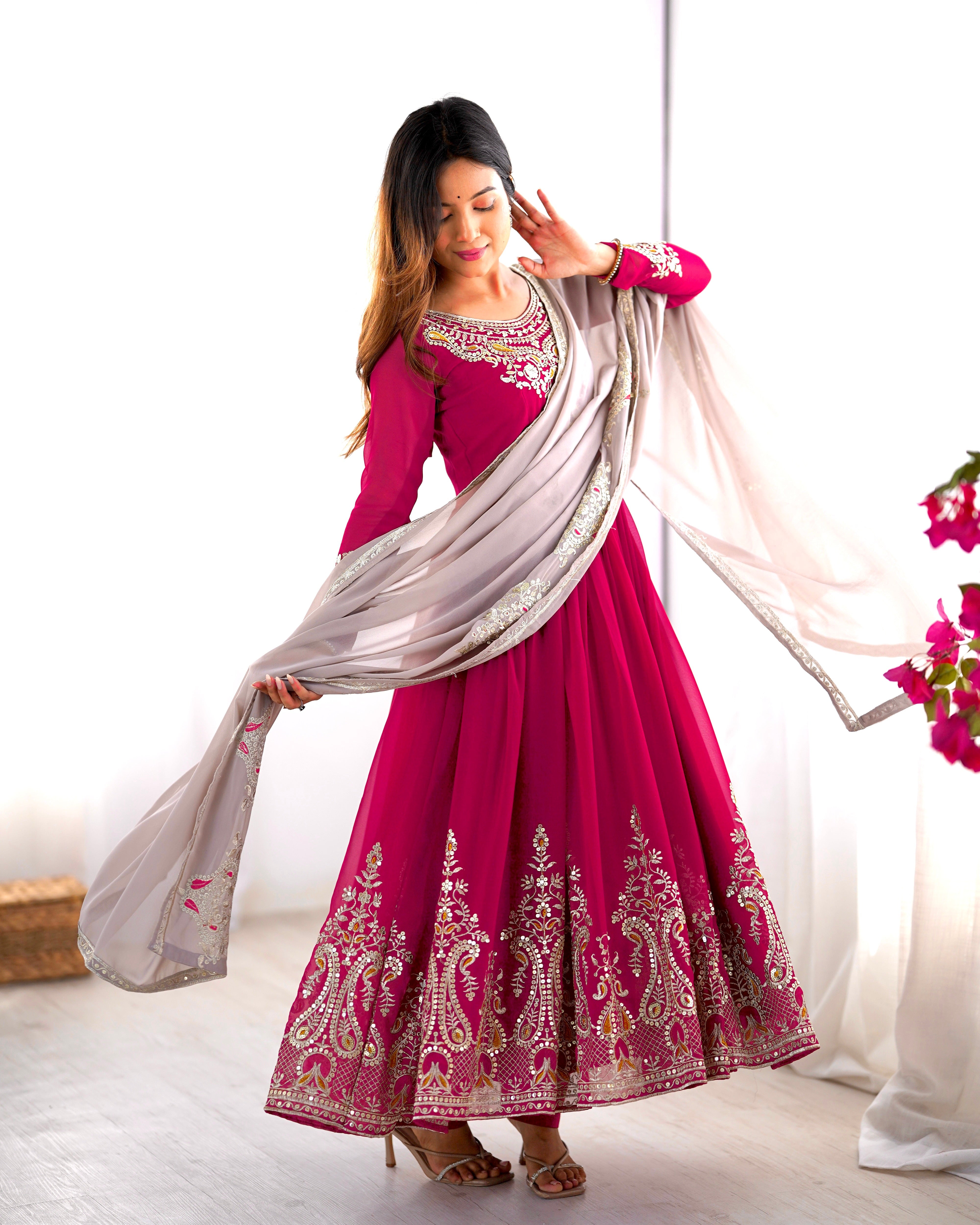 Heavy Designer Party Wear Look Gown-Dupatta