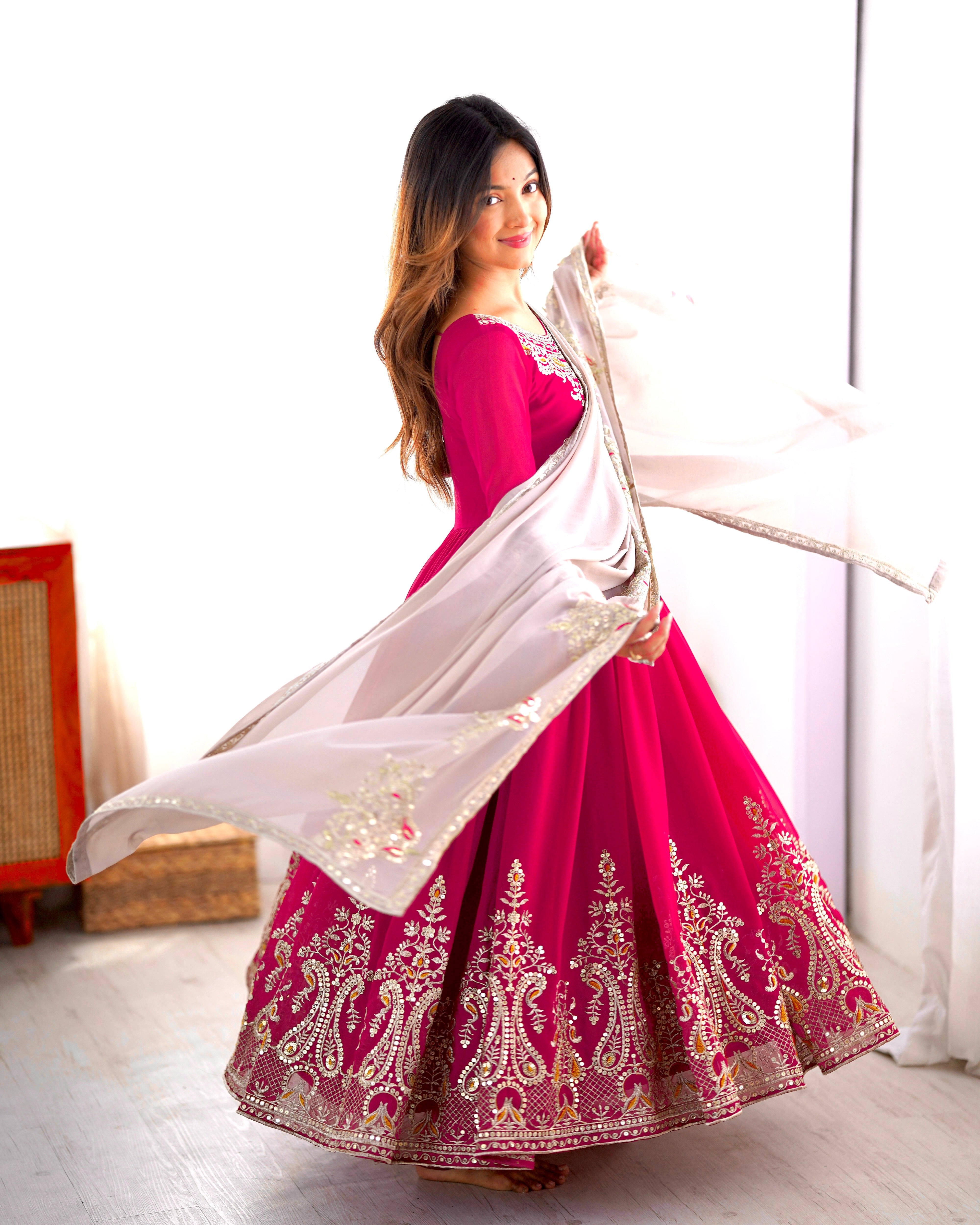 Heavy Designer Party Wear Look Gown-Dupatta