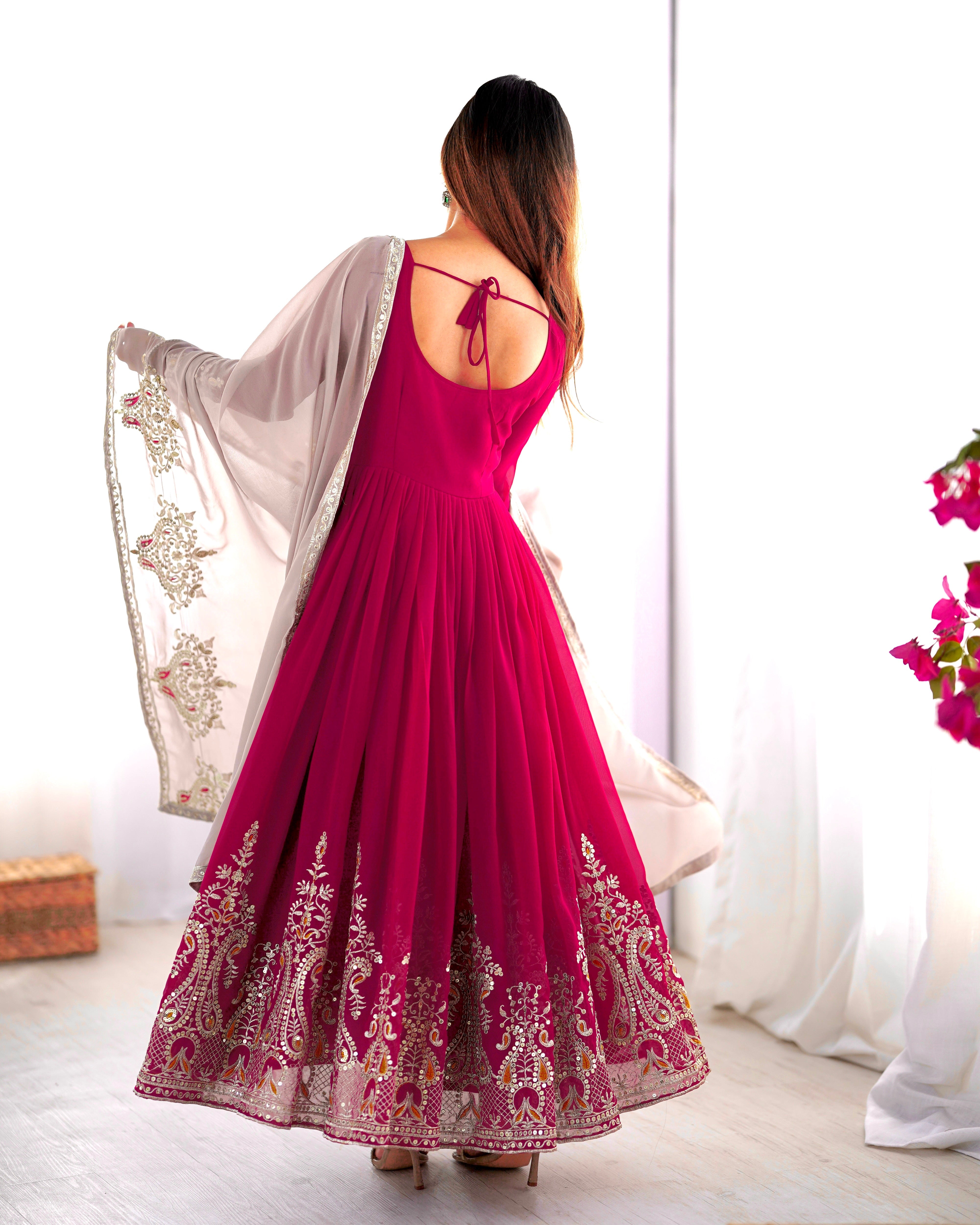 Heavy Designer Party Wear Look Gown-Dupatta