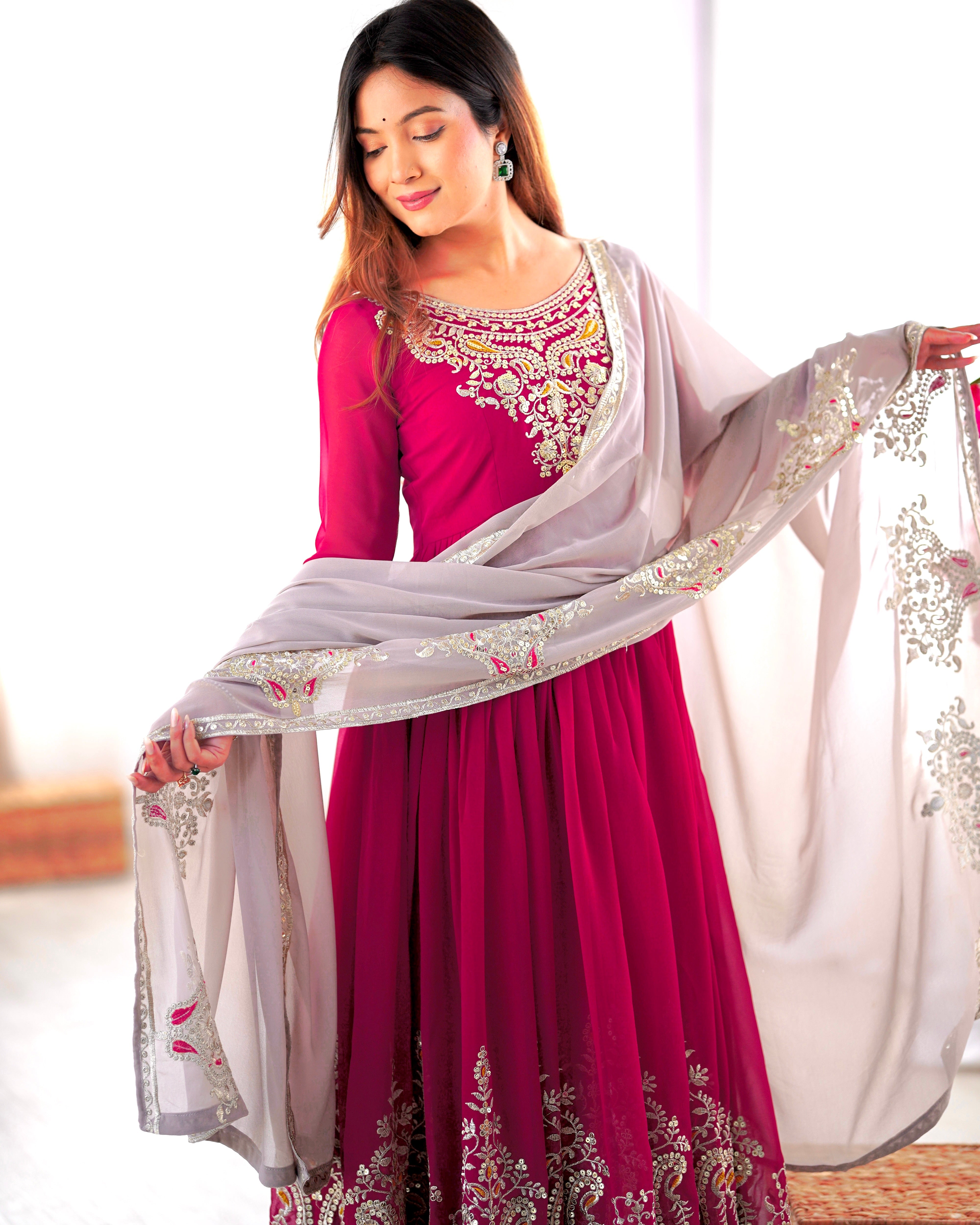 Heavy Designer Party Wear Look Gown-Dupatta