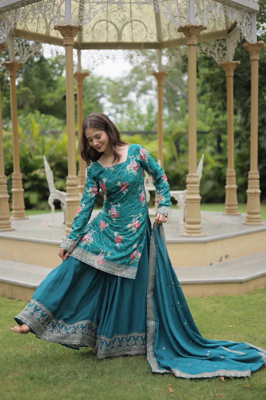 PREMIUM DESIGNER READYMADE KURTI-PLAZOO-DUPATTA COLLECTIONS