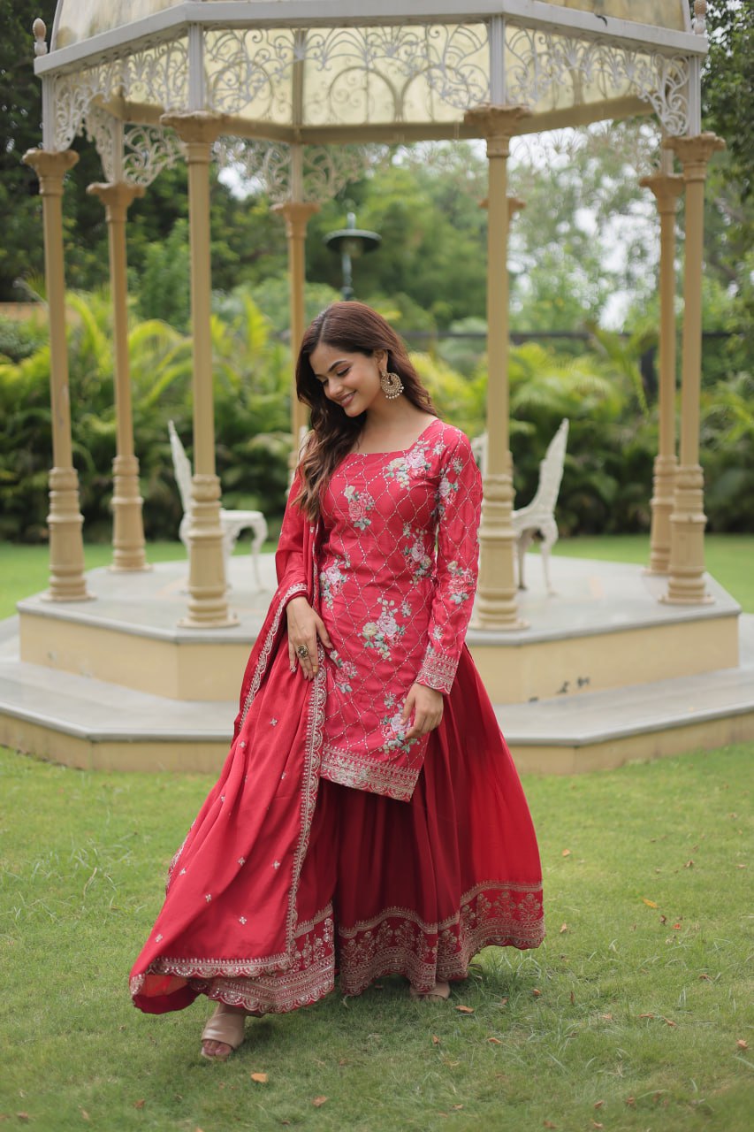 PREMIUM DESIGNER READYMADE KURTI-PLAZOO-DUPATTA COLLECTIONS