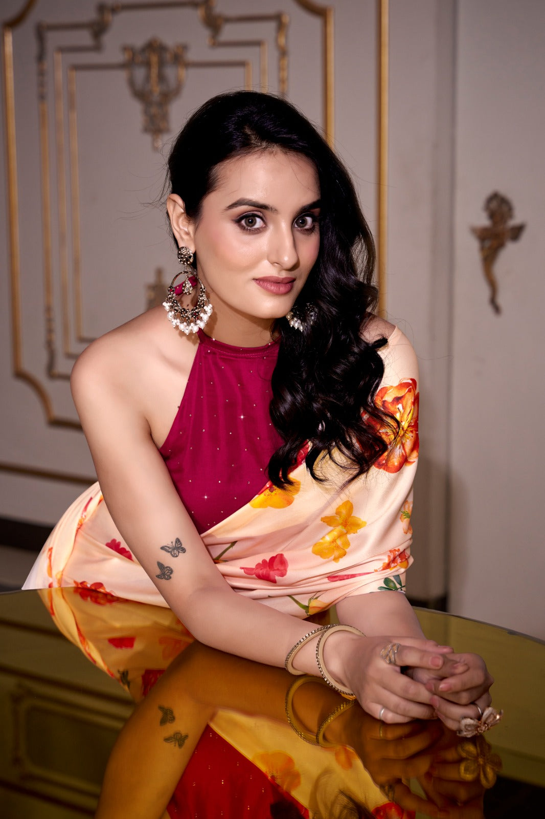 Satin Silk Printed Saree