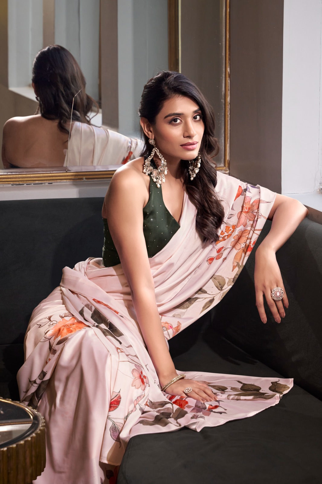 Satin Silk Printed Saree