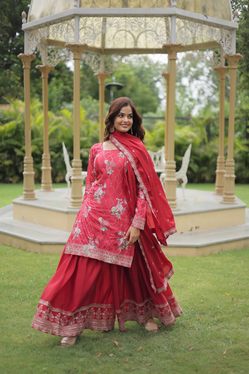 PREMIUM DESIGNER READYMADE KURTI-PLAZOO-DUPATTA COLLECTIONS