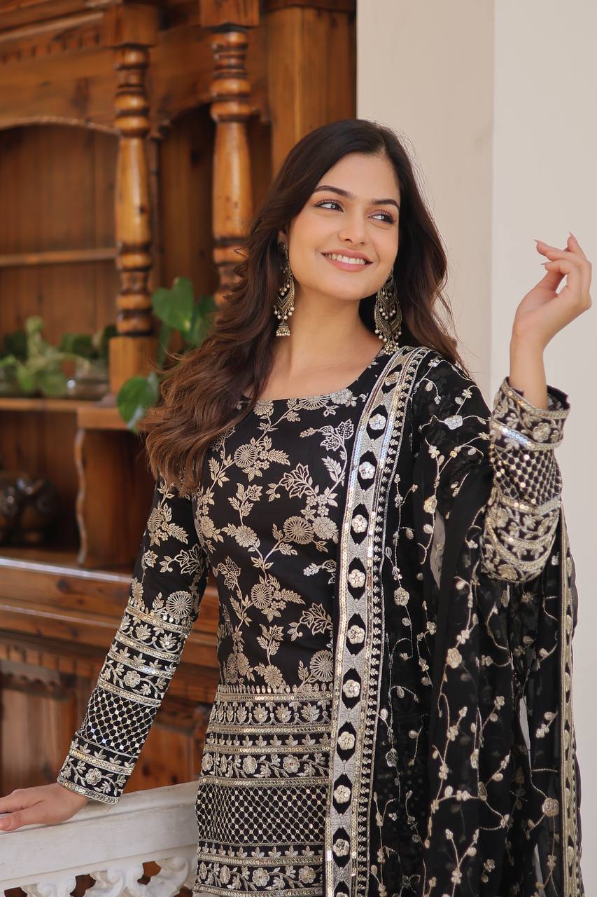 Premium Designer Readymade Top-gharara-dupatta