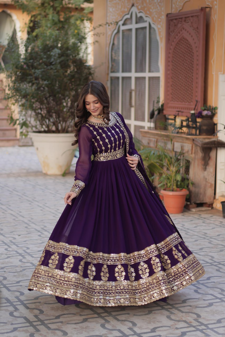 Festive-Ready Anarkali with Intricate Embellishments