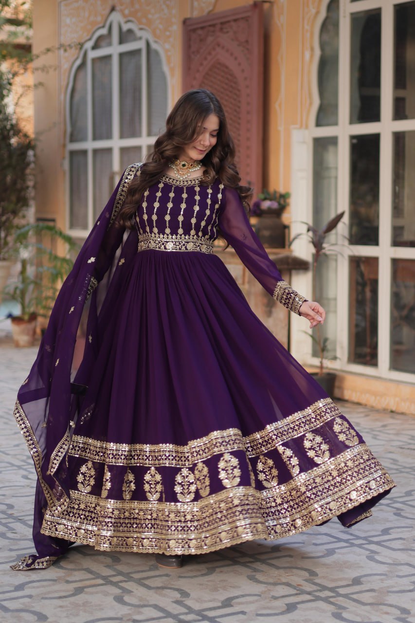 Festive-Ready Anarkali with Intricate Embellishments