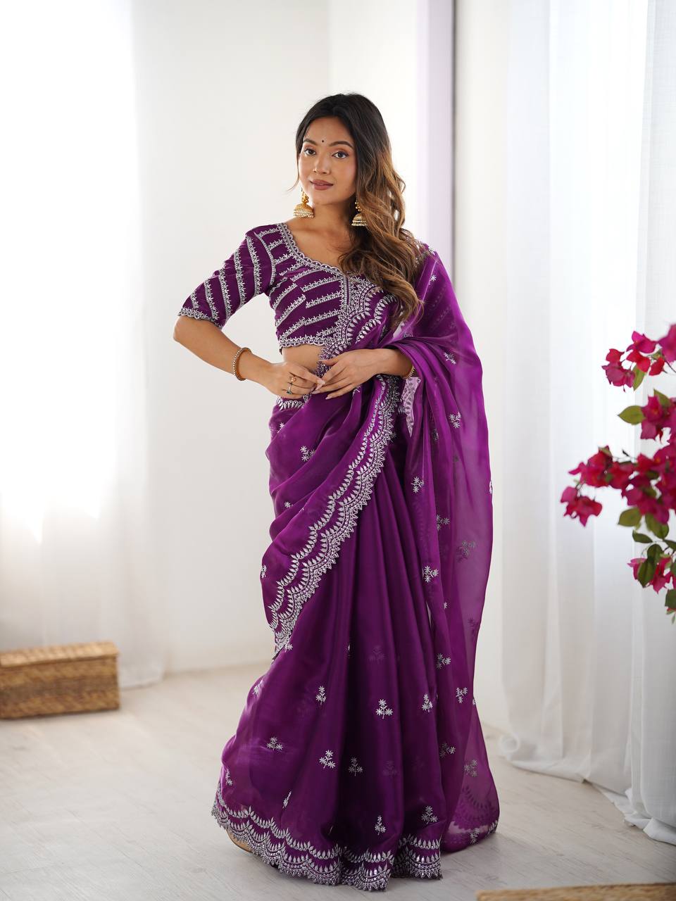 Designer saree collection (WINE)