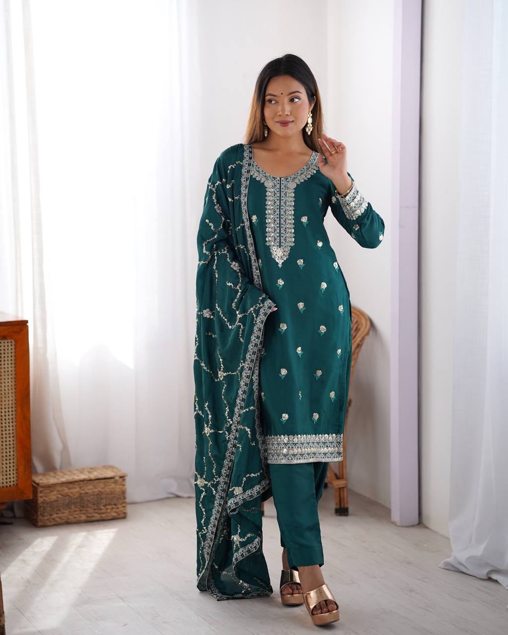 Designer Chinon Silk Dress