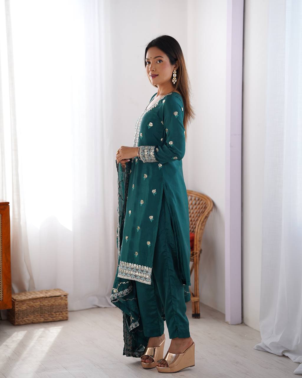Designer Chinon Silk Dress