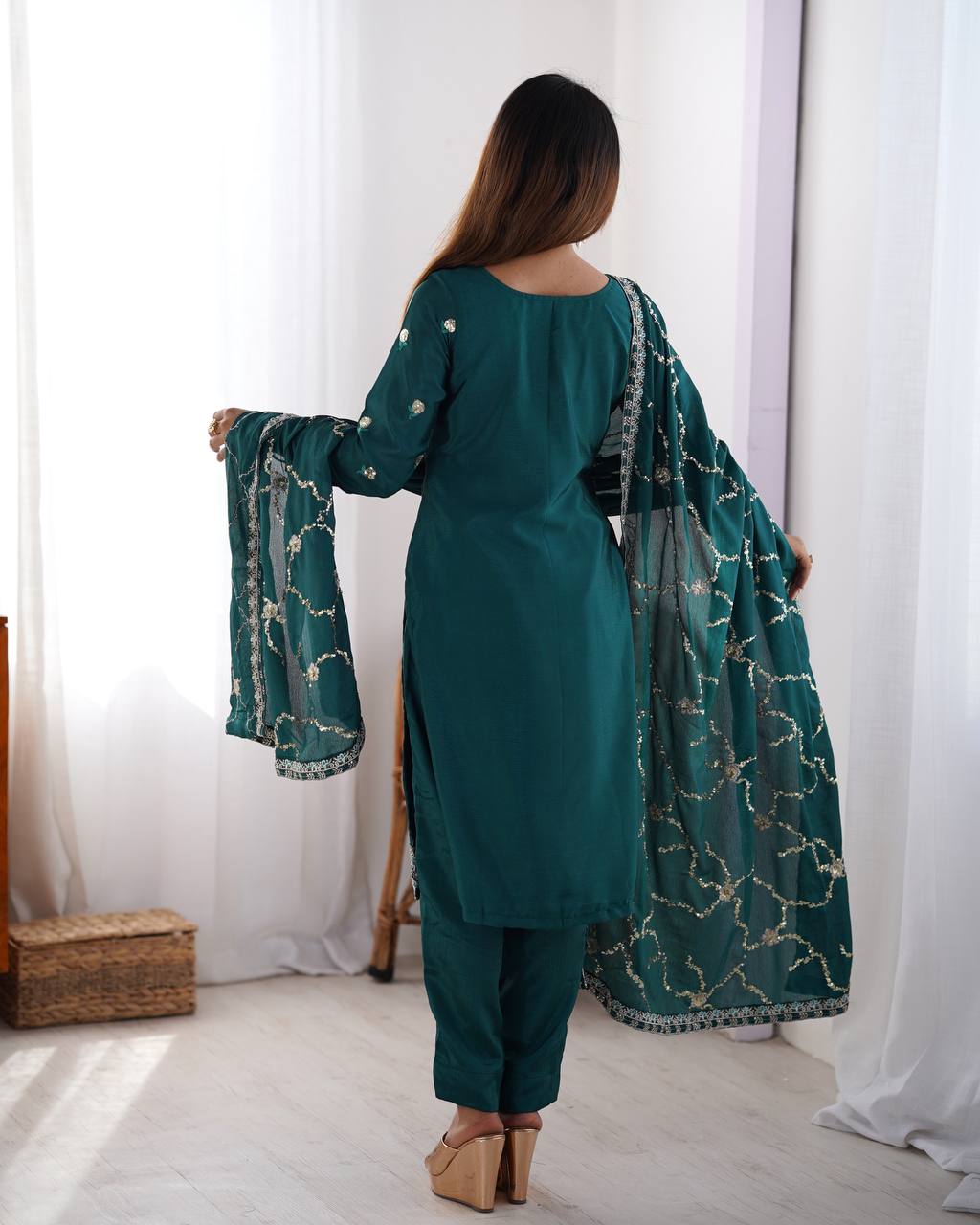 Designer Chinon Silk Dress