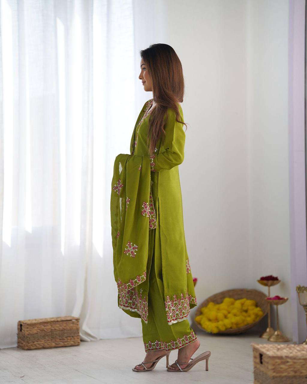Presenting &nbsp;New Real Modeling Designer Party Wear Look Top-Bottom and Dupatta With Heavy Embroidery Work