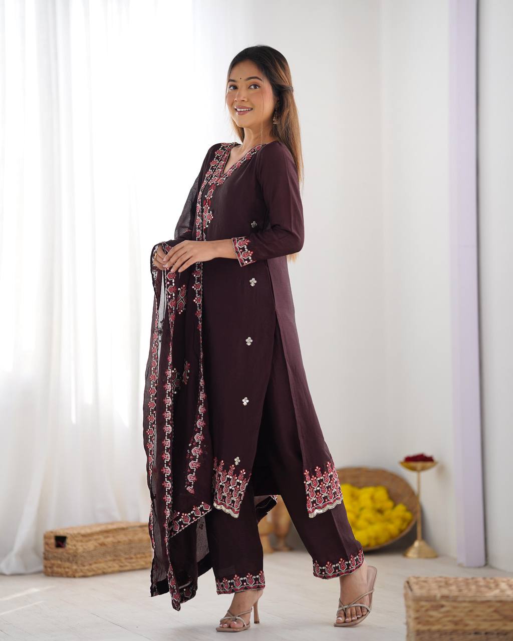 Presenting &nbsp;New Real Modeling Designer Party Wear Look Top-Bottom and Dupatta With Heavy Embroidery Work