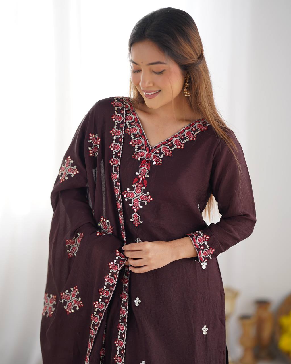 Presenting &nbsp;New Real Modeling Designer Party Wear Look Top-Bottom and Dupatta With Heavy Embroidery Work