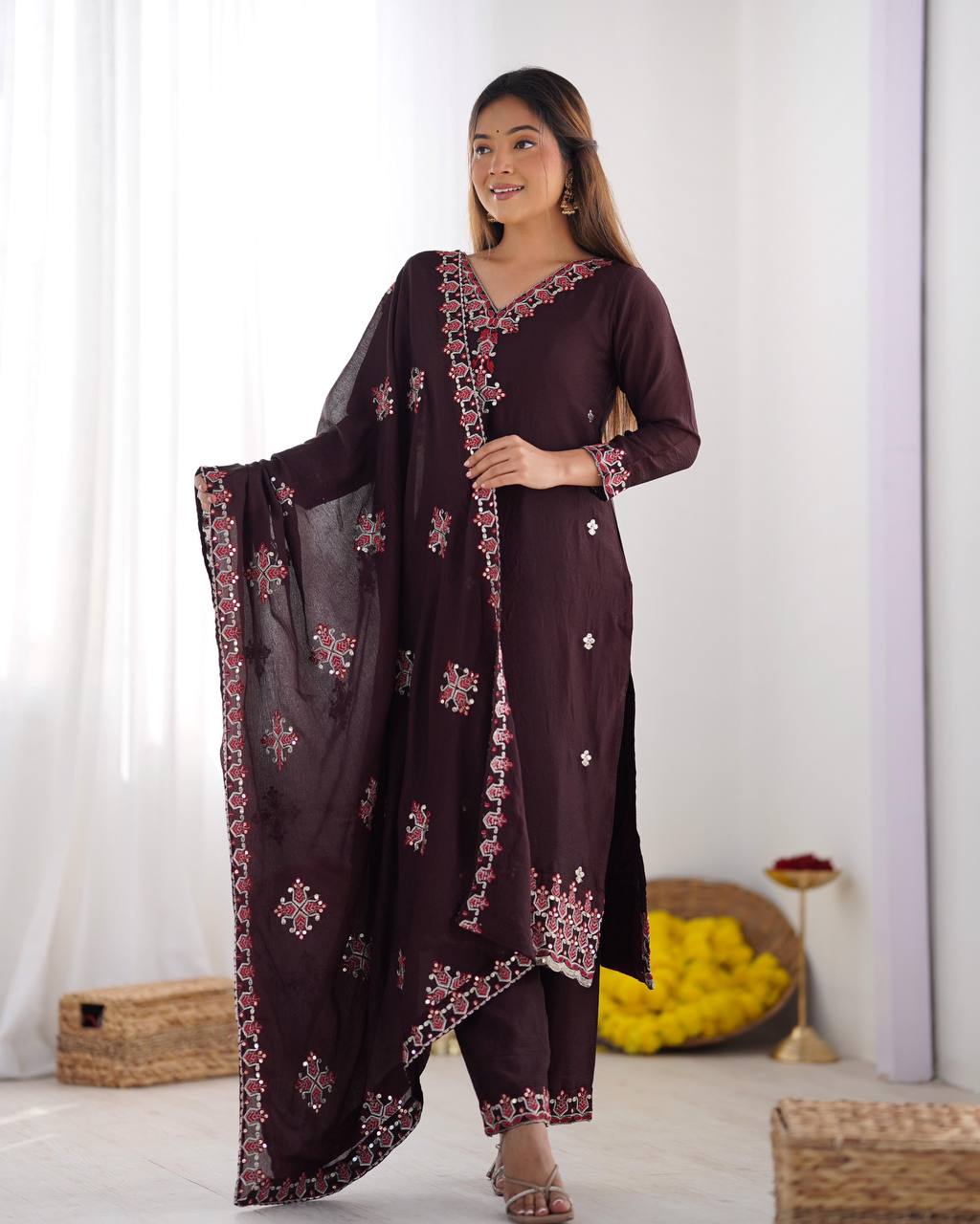 Presenting &nbsp;New Real Modeling Designer Party Wear Look Top-Bottom and Dupatta With Heavy Embroidery Work