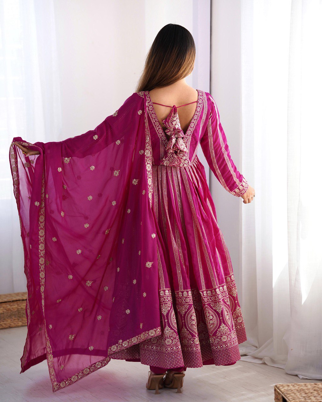 Embroidered Anarkali Suit with Dupatta