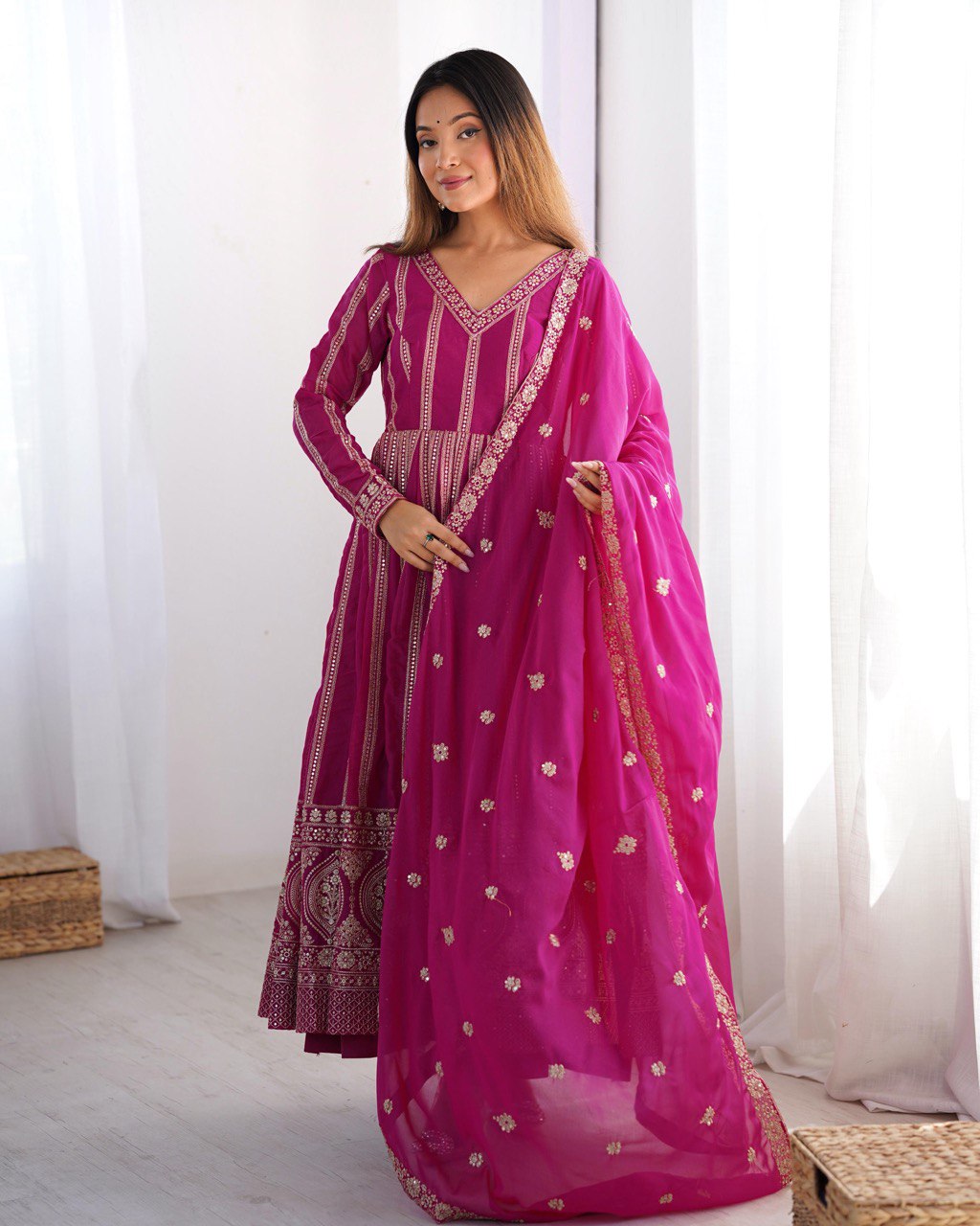 Embroidered Anarkali Suit with Dupatta