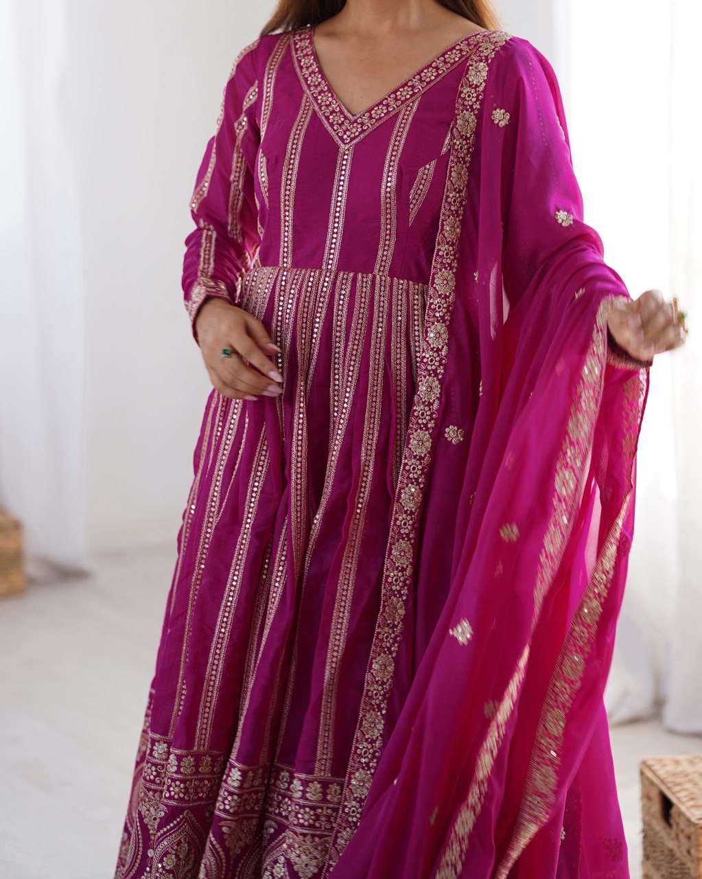 Embroidered Anarkali Suit with Dupatta