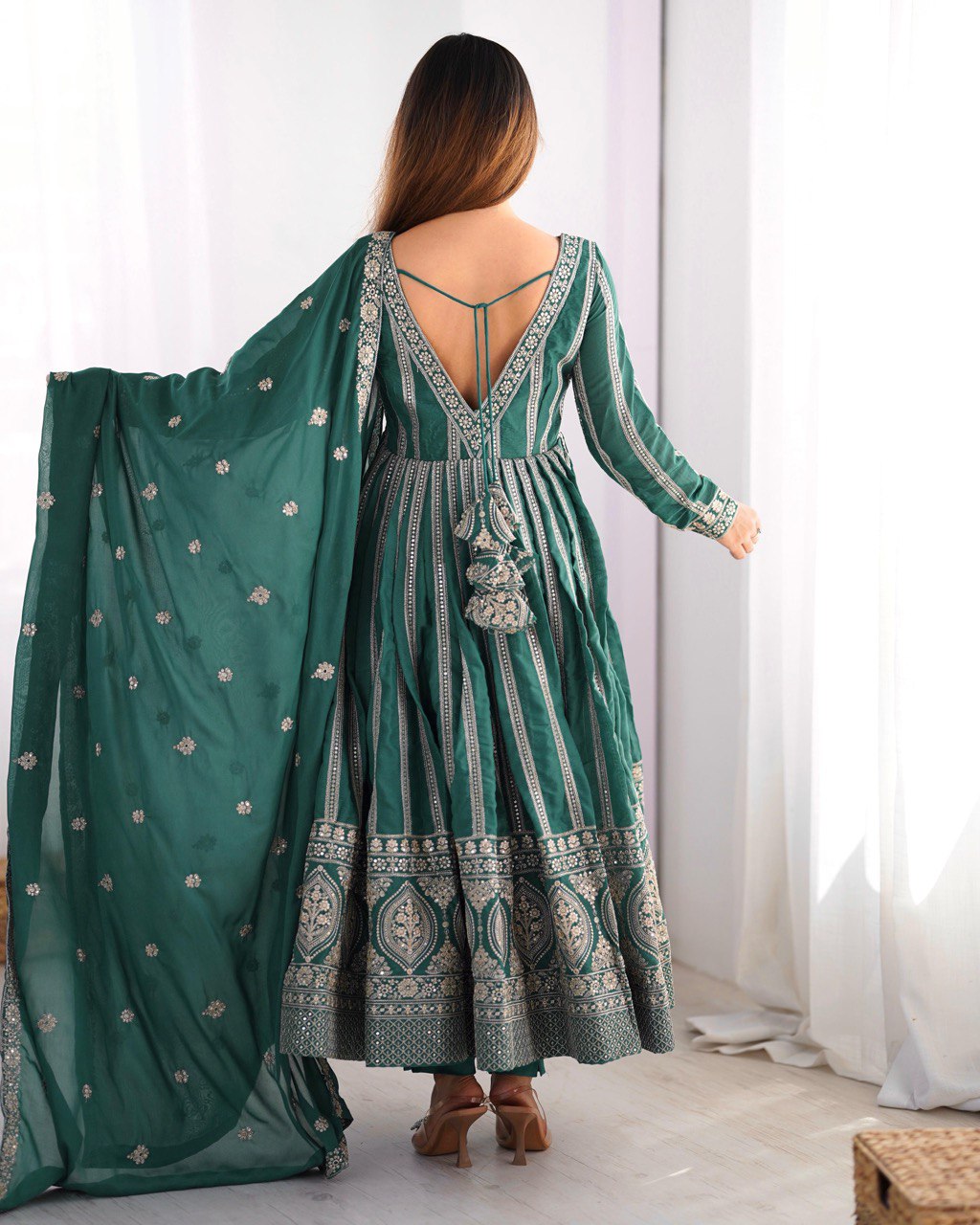 Embroidered Anarkali Suit with Dupatta