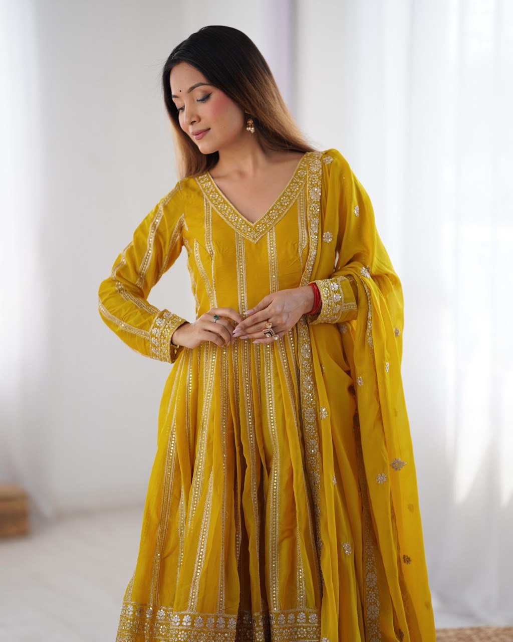 Embroidered Anarkali Suit with Dupatta
