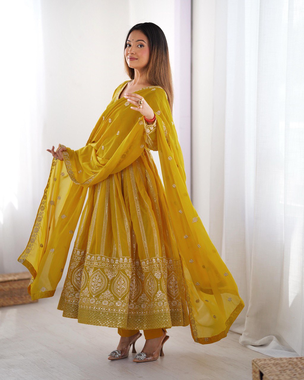 Embroidered Anarkali Suit with Dupatta