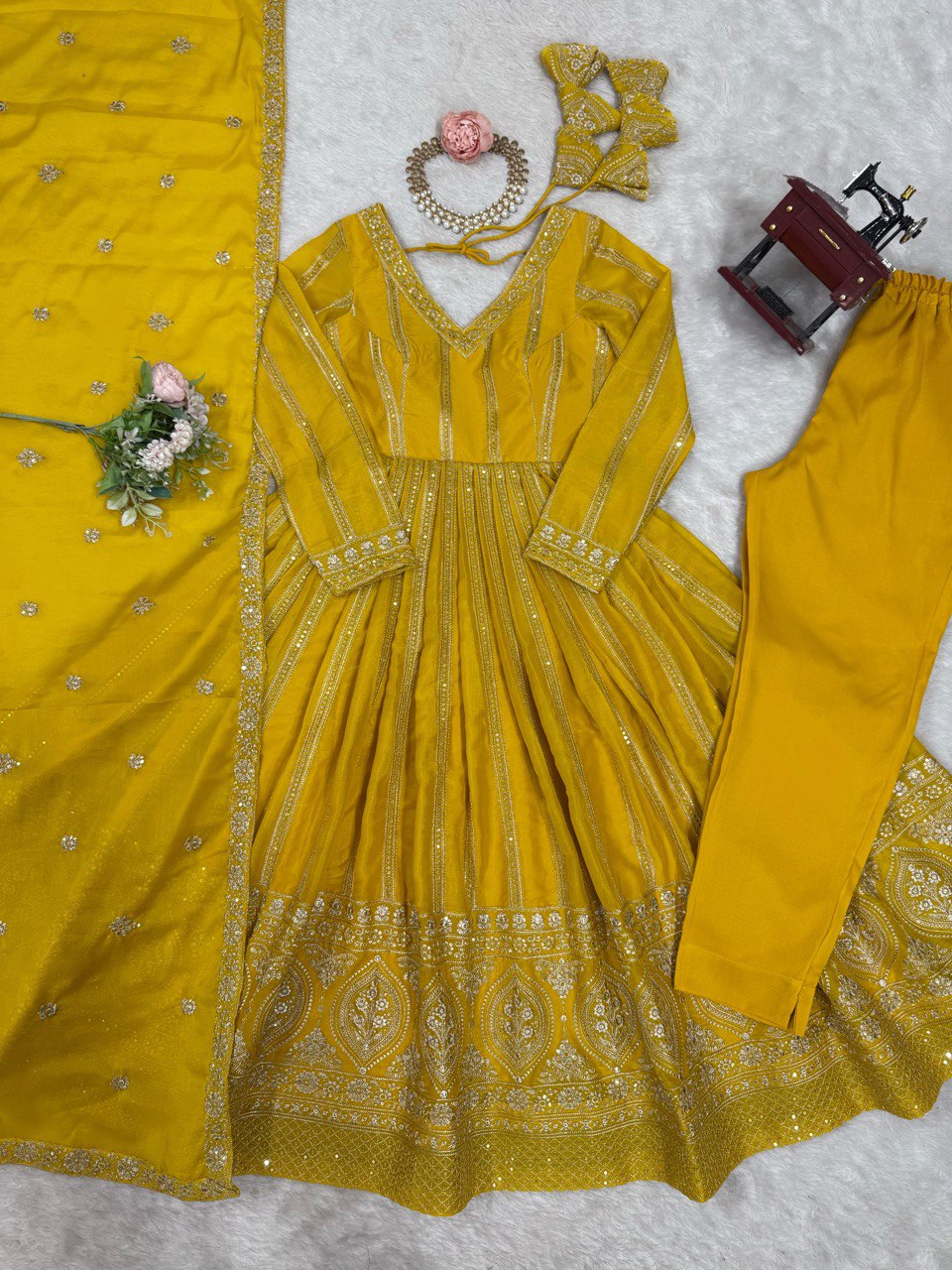Embroidered Anarkali Suit with Dupatta