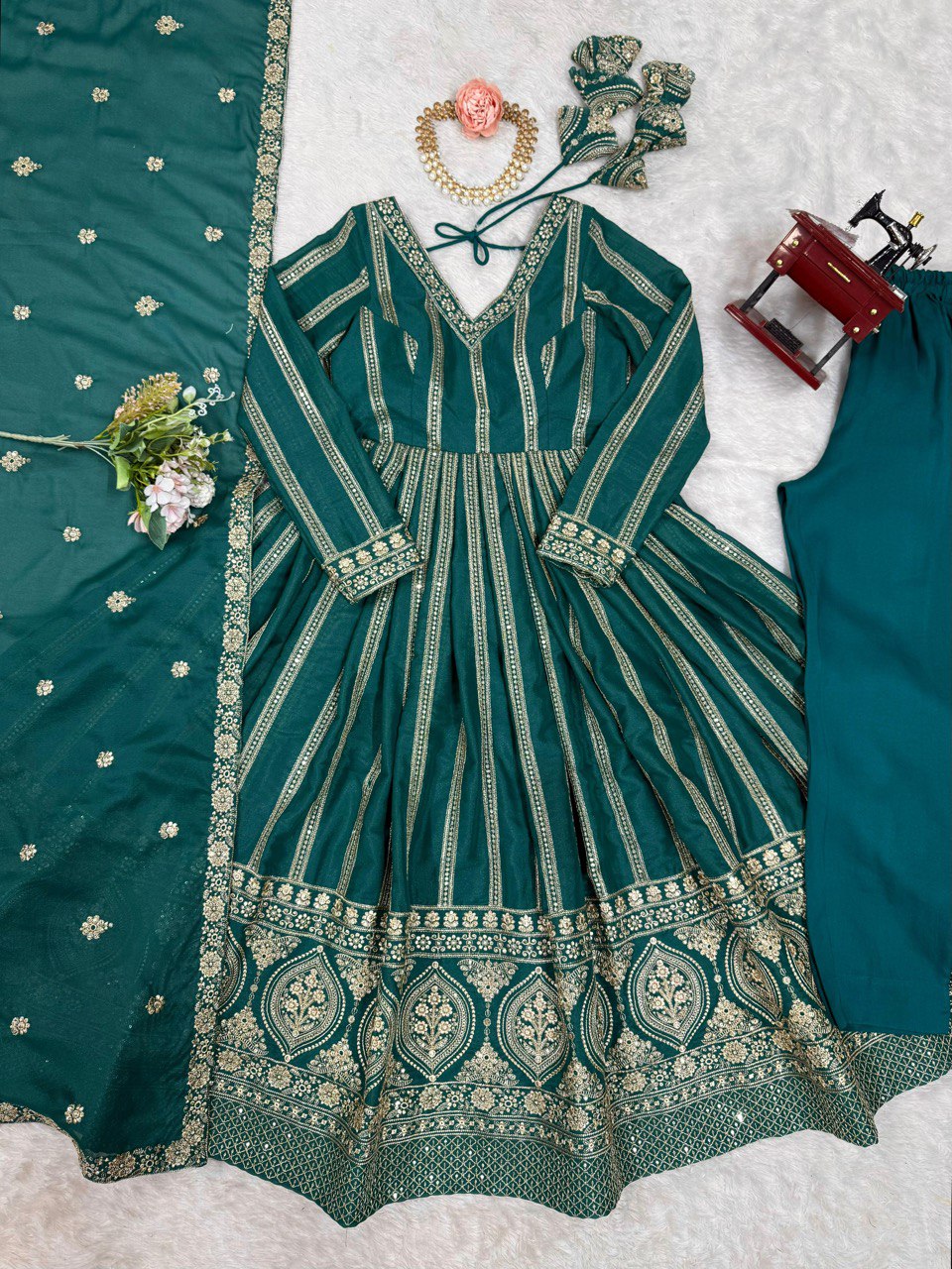 Embroidered Anarkali Suit with Dupatta