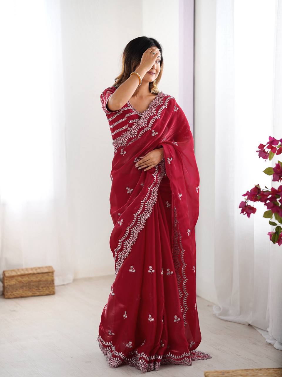 Embroidered Jimmy Chu Saree