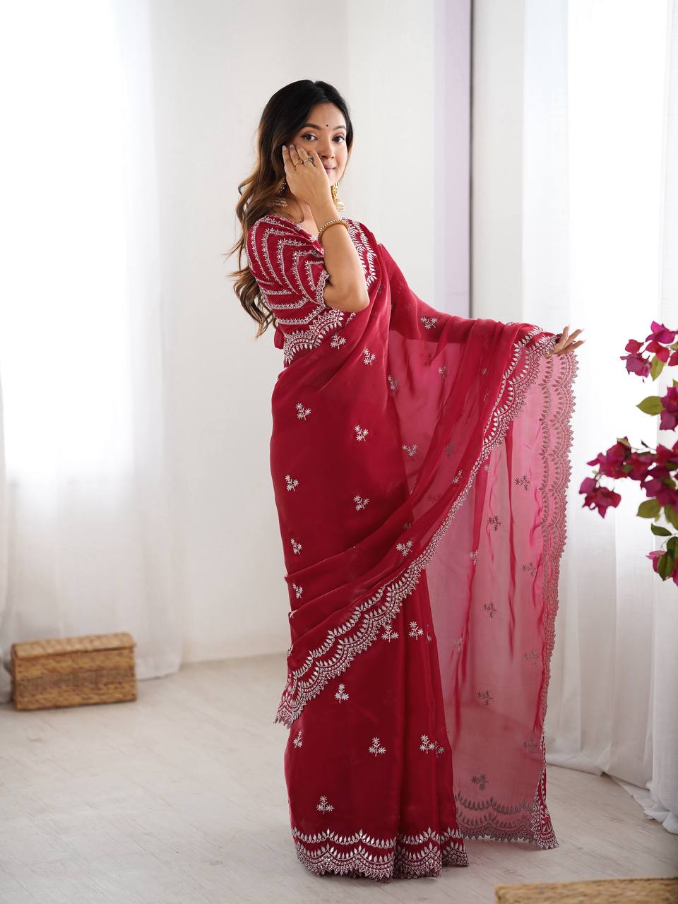 Embroidered Jimmy Chu Saree