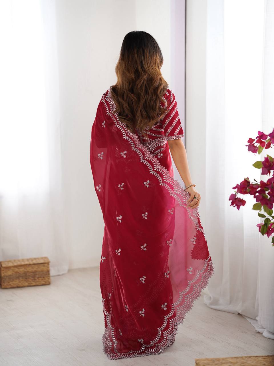 Embroidered Jimmy Chu Saree